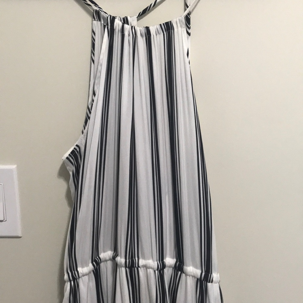 Striped halter maxi dress